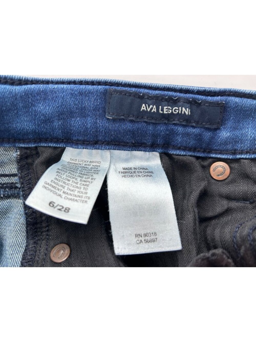 LUCKY BRAND AVA LEGGING MID RISE DENIM JEANS - 6/28 - Picture 6 of 8